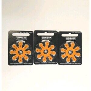 Kirkland Signature Hearing Aid Batteries Sz 13, 3 Packs, 24 Total EXP 12/27 NEW